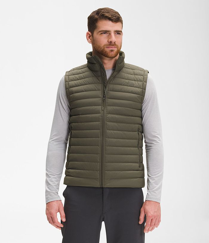 The North Face Vests Stretch Down Dark Green - Mens - Thailand KFISE-0749